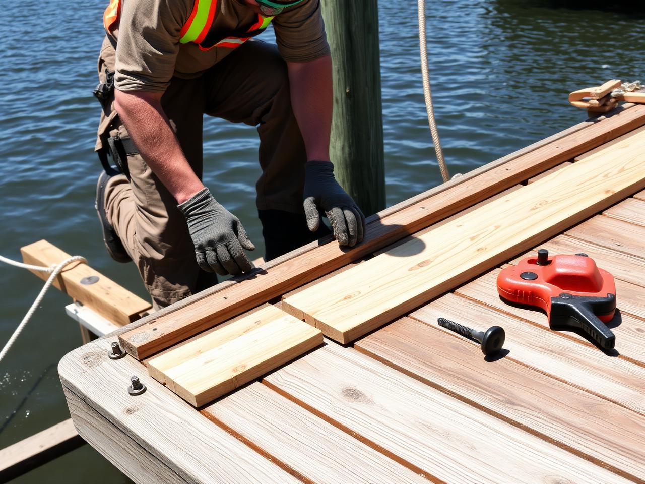 Replaced rotted dock decking